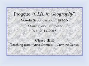 Clil geography prima media