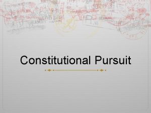 Constitutional pursuit answer sheet