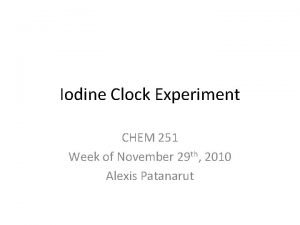 Clock reaction iodine