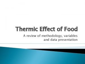 Thermic effect of food