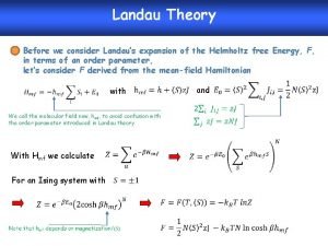 Landau expansion
