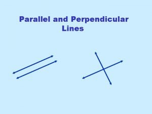 Parallel perpendicular slope