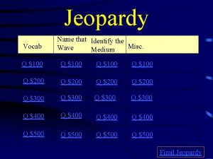 Waves jeopardy