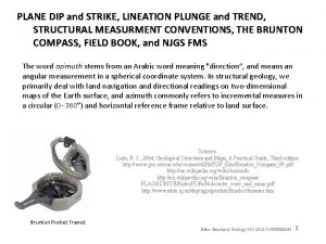 Strike and dip vs. trend and plunge