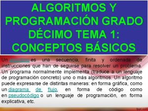 Conceptos de algoritmo Conceptos de algoritmo