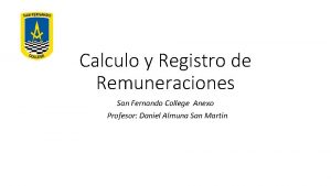 Cálculo y registro de remuneraciones