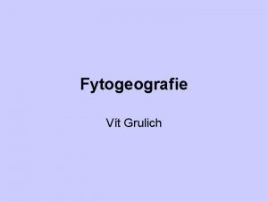 Fytogeografie Vt Grulich Hydrochorie druhy vodn a mokadn