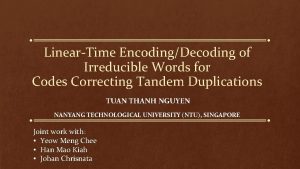 LinearTime EncodingDecoding of Irreducible Words for Codes Correcting