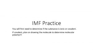Imf practice