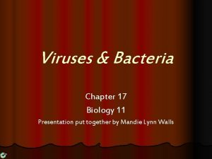 Viruses Bacteria Chapter 17 Biology 11 Presentation put