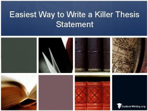 How to write a killer thesis