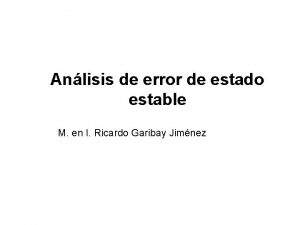 Error de estado estable