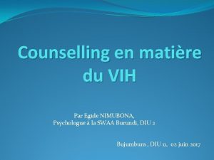 Counselling définition oms