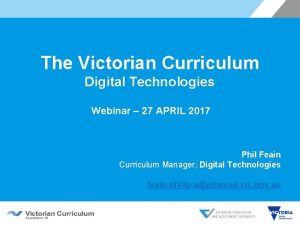 Victorian curriculum digital technologies