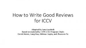 Iccv reviewer guidelines