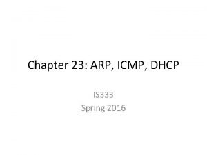 Dhcp icmp