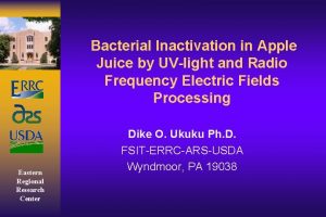 Bacterial Inactivation in Apple Juice by UVlight and