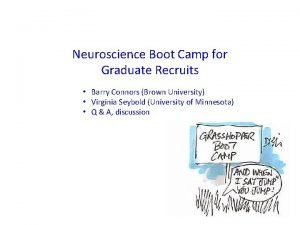 Neuroscience bootcamp Neuroscience bootcamp