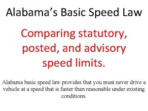 Alabama basic speed law