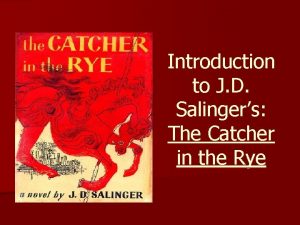 Catcher in the rye map project