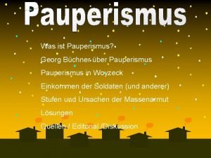 Was ist pauperismus