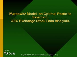 Markowitz Model an Optimal Portfolio Selection AEX Exchange