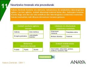 11 Neurtzeko tresnak eta prozedurak Natura Zientziak ikasteko