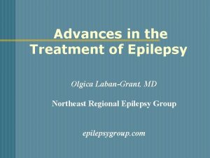 Advances in the Treatment of Epilepsy Olgica LabanGrant