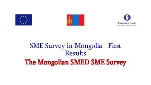 SME Survey in Mongolia First Results The Mongolian