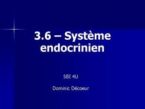 3 6 Systme endocrinien SBI 4 U Dominic