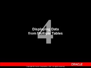 4 Displaying Data from Multiple Tables Copyright Oracle