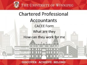 Chartered Professional Accountants CACEE Form What are they