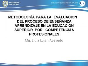 METODOLOGA PARA LA EVALUACIN DEL PROCESO DE ENSEANZA