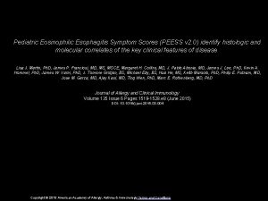 Pediatric Eosinophilic Esophagitis Symptom Scores PEESS v 2