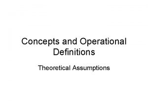 Operational vs theoretical definition