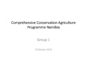 Comprehensive Conservation Agriculture Programme Namibia Group 1 22