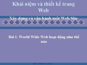 Khi nim v thit k trang Web Xy