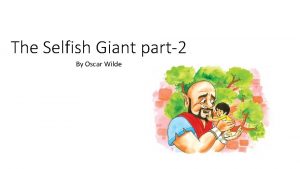 The selfish giant oscar wilde