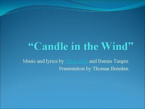 Candle in the wind lyrics