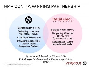 HP DDN A WINNING PARTNERSHIP Market leader in