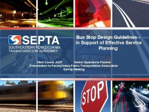 Bus stop design guidelines