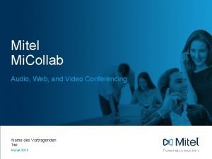 Audio web video conferencing