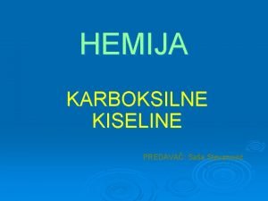 Karboksilne kiseline primena