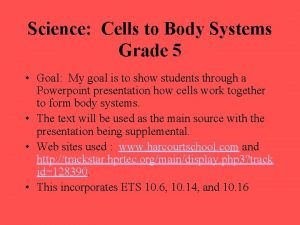 Science Cells to Body Systems Grade 5 Goal