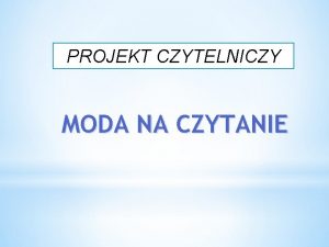 Moda na czytanie Moda na czytanie