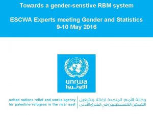 Towards a gendersenstive RBM system ESCWA Experts meeting