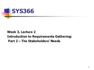 SYS 366 Week 3 Lecture 2 Introduction to
