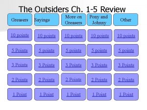 The Outsiders Ch 1 5 Review Greasers Sayings