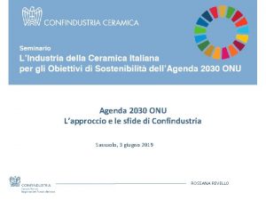 Agenda 2030 ONU Lapproccio e le sfide di
