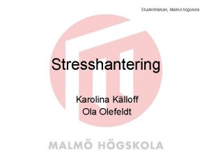 Stresshanteringskurs malmö